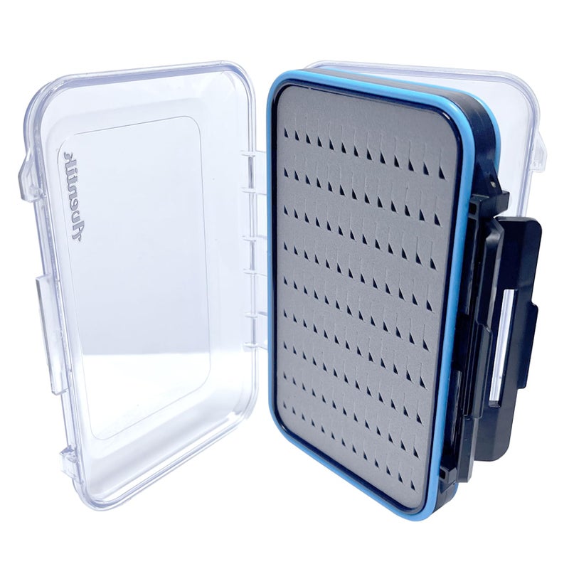 Aventik Fly Box for Fly Fishing Double Sided Waterproof Lightweight Fly Jig Box Clear Lid Hook and Flies Storage Easy Grip Designï¼ˆFoam insert-S) - Image 2